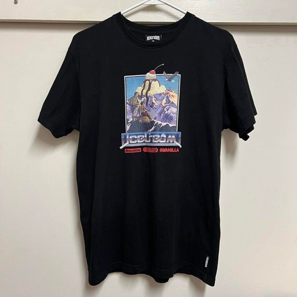 Billionaire Boys Club BBC ICE CREAM Mountain Exploration Black Crew T Shirt